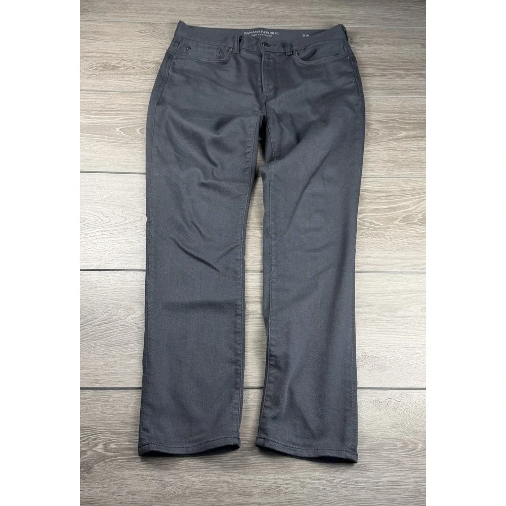 Banana Republic Men's The Traveler Slim Fit Denim Jeans Grey Size 33x30